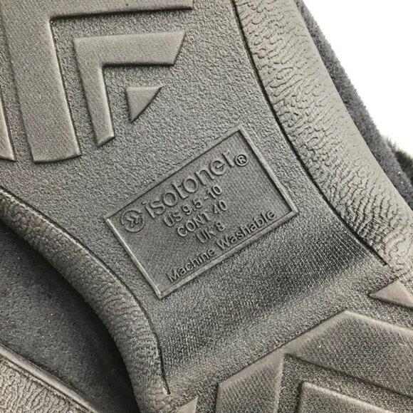 Isotoner Woodlands Slippers Womens 9.5-10 XL Black Fur Lined Memory Foam Booties - Picture 10 of 10